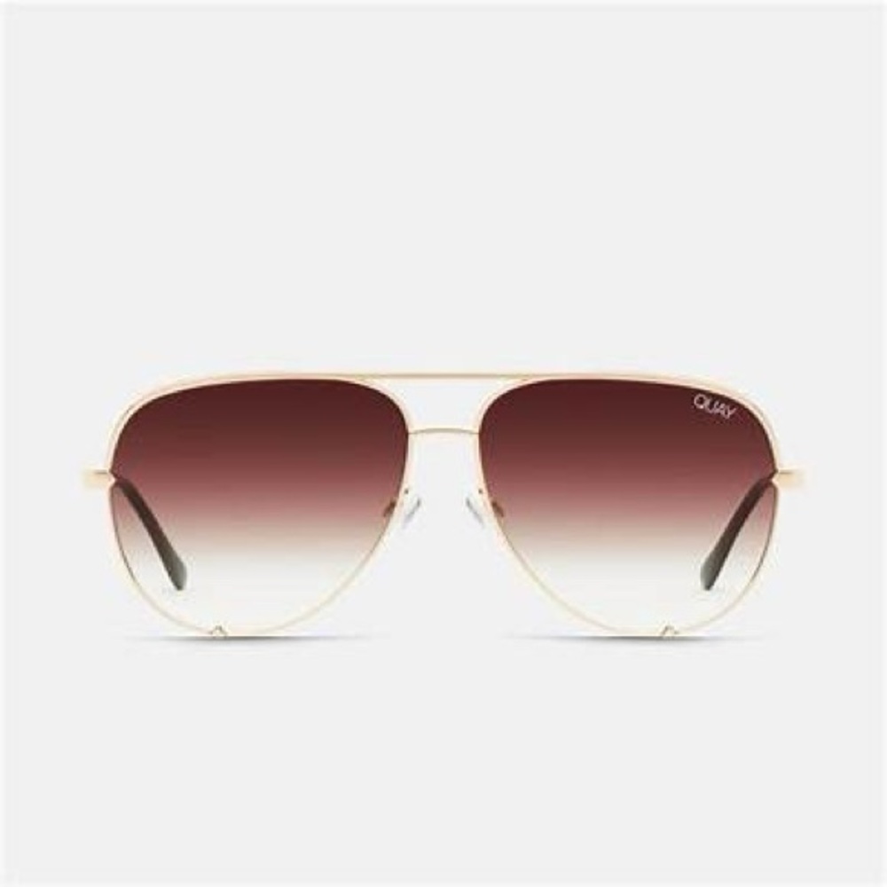 QUAY SUNGLASSES - High Key Mini - Gold w/ Brown Gradient Lenses